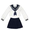 Масштаб AZO2 Классическая матросская форма с длинным рукавом Шарф Белый x Темно-синий 1/3 & Комплект, (кукла)
