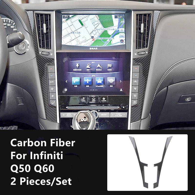 Углеродное волокно, модификация салона автомобиля, накладка, полоски, декоративные наклейки для Infiniti Q50 Q60, внутренний Стайлинг автомобиля