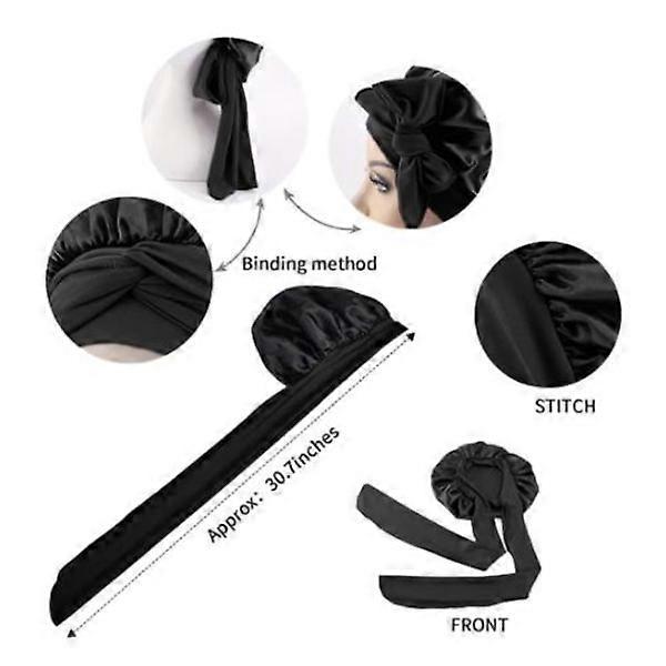 Silk Hat Natural Curly Hair Sleeping Satin Hat red