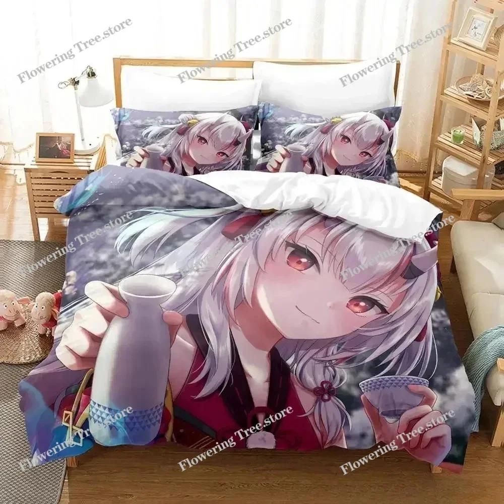 Комплект постельного белья Kawaii Nakiri Ayame, односпальная кровать, двуспальная кровать, двуспальная кровать, комплект постельного белья для взрослых и детей, комплект постельного белья с 3D-принтом и рисунком аниме