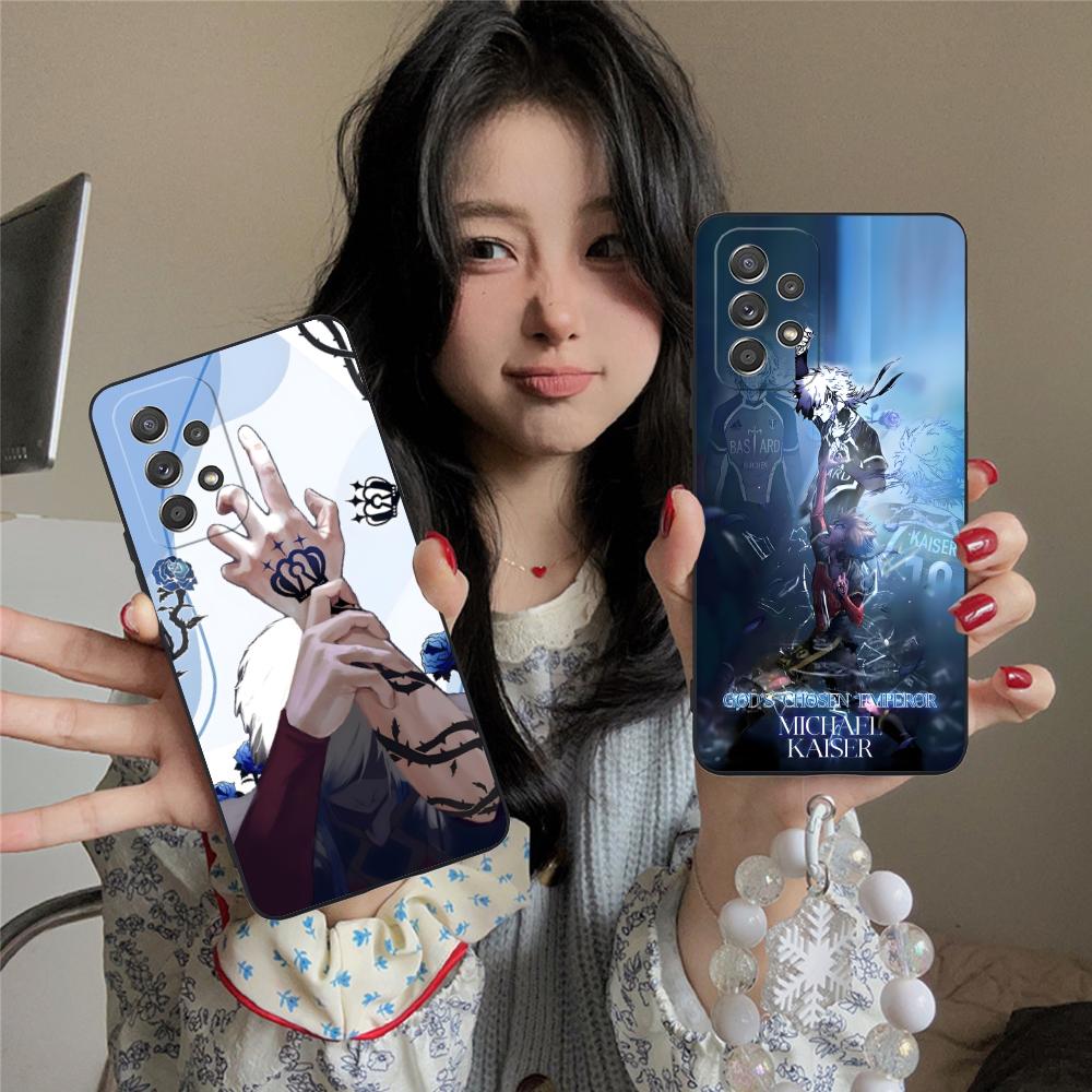 Чехол для телефона Blue Lock Michael Kaiser для Samsung Galaxy A73 72 71 70 56 55 54 53 52 36 35 34 23 16 15 5G Цветная печать