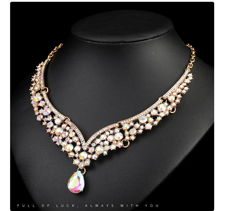 Комплект ожерелий с кристаллами в стиле ретро: Роскошные украшения для банкетов и особых случаев