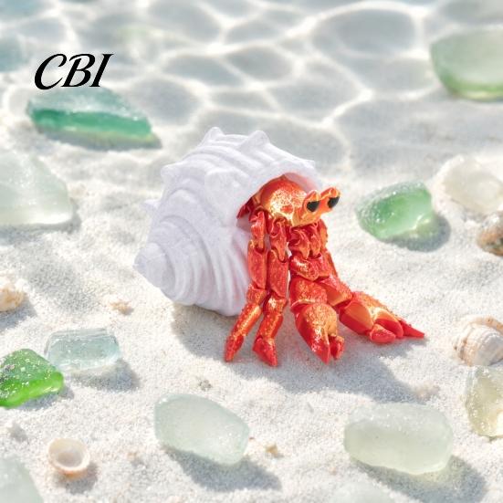 Crab Fidget Toy 3D Printed Hermit Figurine, Movable Joints Articulated Durable Decoration Toy, Detachable Collectible Model for Desktop Plastic