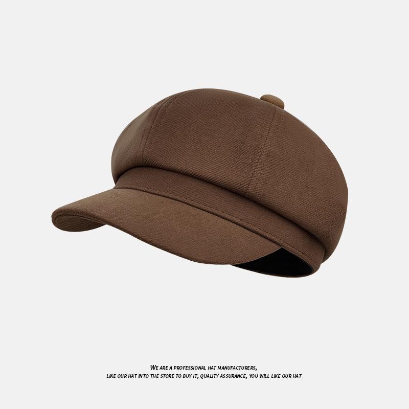 Британская восьмиклинка Женская Новая Весенне-осенняя Однотонная Берет Осень-Зима Маленькая Лицо Литературная Шляпа Художника Шляпа Газетчика