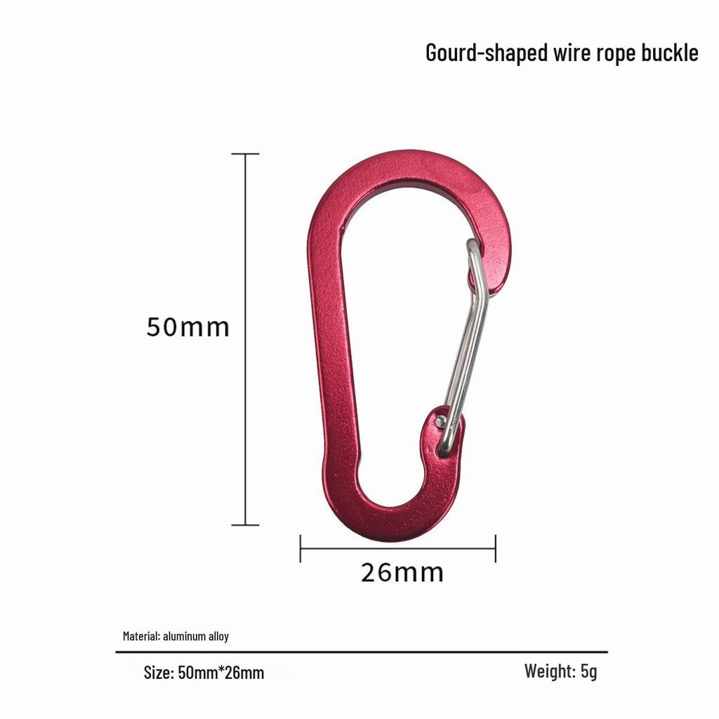 Colorful Aluminum Gourd Carabiner Keychain with S-Shaped Quick Release & Water Bottle Hanger