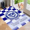 Custom Name Portsmouth FC Crystal Velvet Floor Rug Personalized Text Soft Carpet Home Decor