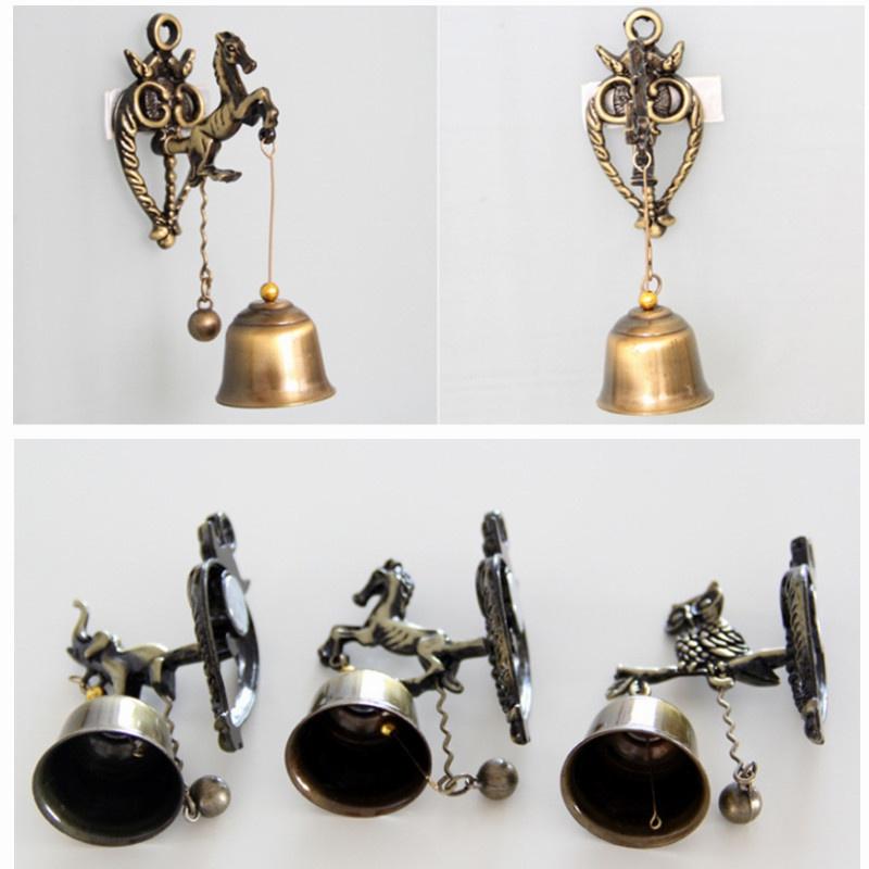 Винтажный металлический дверной колокольчик, дверной молоток на удачу, колокольчик, магнитный настенный подвесной орнамент для комнаты, садовый магазин, передний вход, подарок