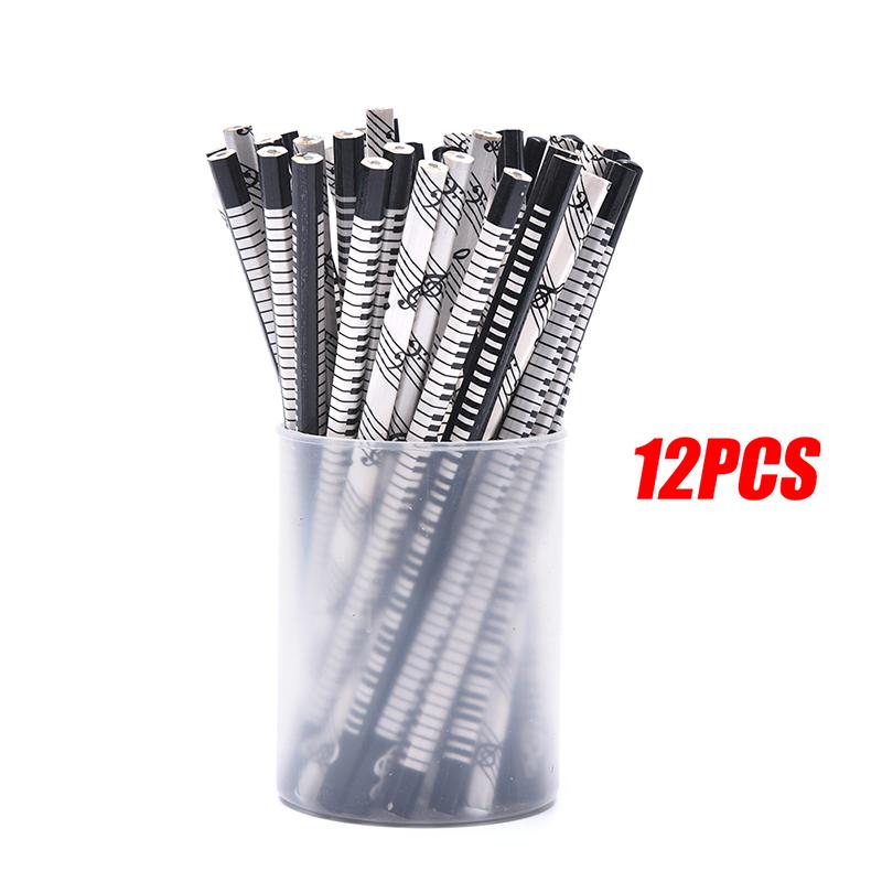 12Pcs Musical Note Pencil Pencil Music Stationery Piano School Student