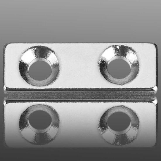 30x10x5 мм N35 кубовидный супер сильный редкоземельный неодимовый магнит на холодильник с двумя отверстиями