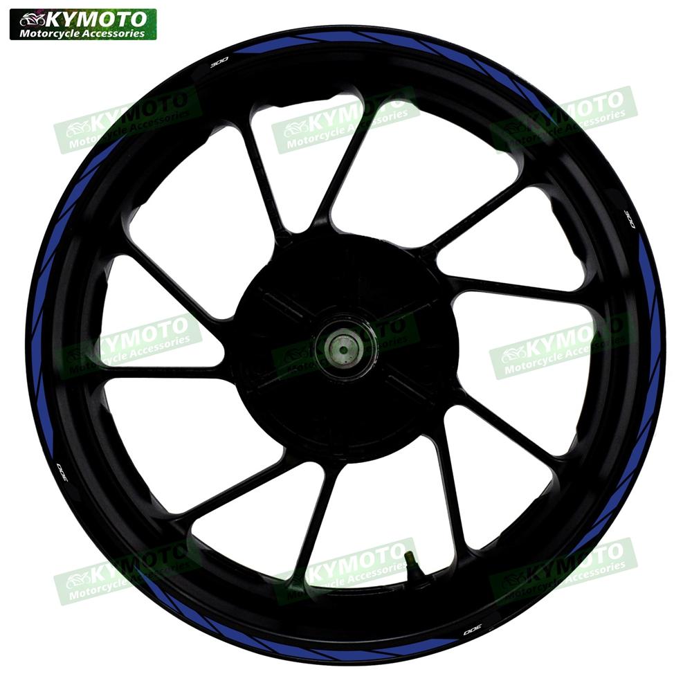 For NINJA300 NINJA 300 EX300 motorcycle accessories 17 inch front and rear wheel decals wheel waterproof reflective stickers