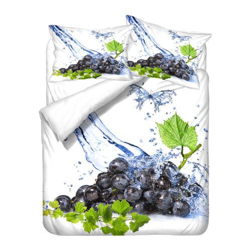Grapes Wine Blueberry Rose Flower Bedding Duvet Doona Quilt Cover Holiday Gift