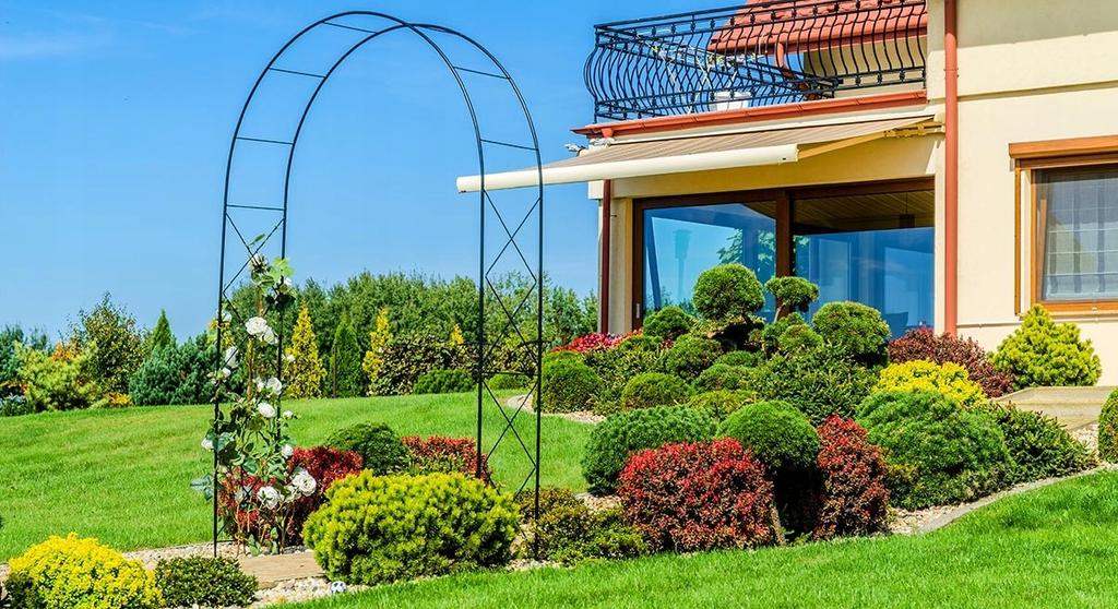 KADAX Pergola Ogrodowa metalowa Łuk Na Róże Pnącza Kwiaty Podpora Kwiatów 255cm