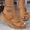 Новое поступление женских сандалий 2024 года, новые уличные босоножки на танкетке, летняя обувь, повседневная пляжная обувь на платформе, женские тапочки