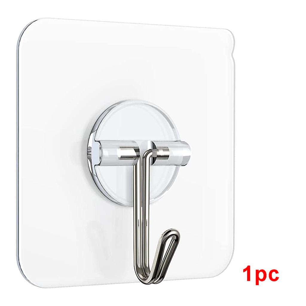 10/1Pcs Transparent Wall Hooks Strong Self Adhesive Hanger Plug Socket Holders Door Sticky Hanging Hook for Kitchen Bathroom