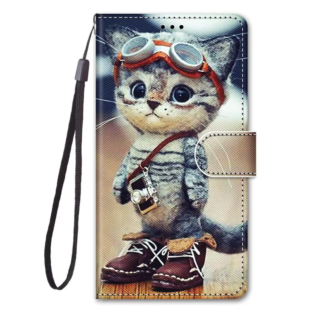 Милый Кото-Волк Узор Кошелек Флип-Кейсы Для iPhone 15 Pro Max 14 Plus 13 12 11 Pro Max Держатель для карт Подставка Чехол-Книга для Телефона