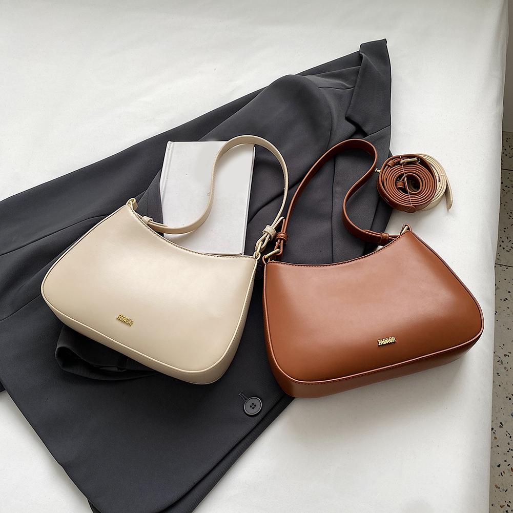 Модная сумка на ремне из искусственной кожи, большая вместительная женская сумка на одно плечо, однотонная винтажная простая сумка-мессенджер