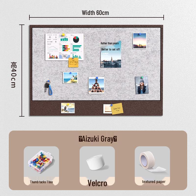 Creative Felt Cork Board Wall Sticker - Punch-Free Decorative Photo Wall Atmosphere Panel