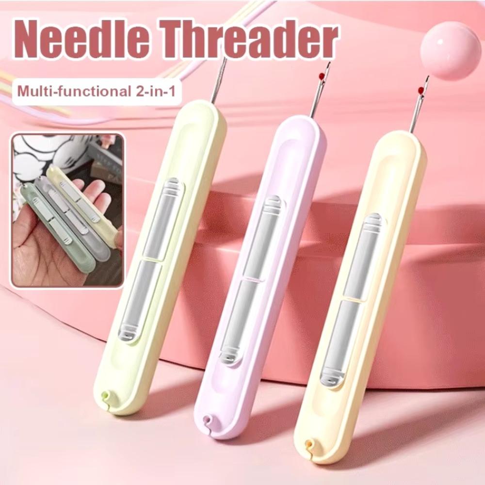 Double Head Threading Needle Threader Needlework Stitch Unpicker  for Elderly