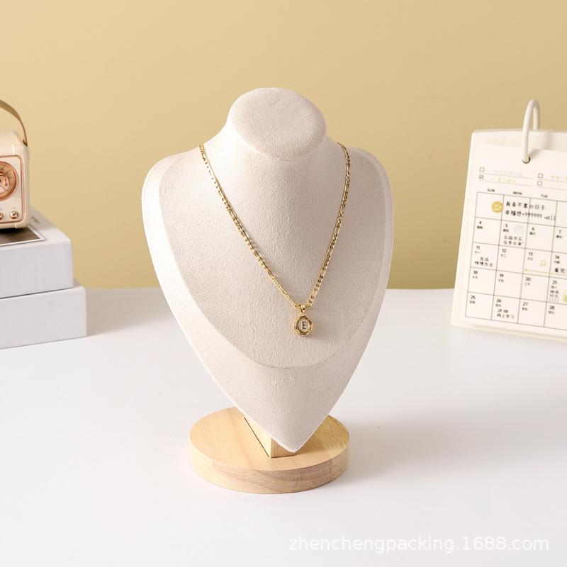 Подставка-манекен для портрета из массива дерева, стойка для демонстрации кулонов на шею, кулон, манекен для шеи, ювелирные изделия