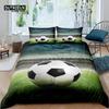 Home Living Luxury 3D Football Bedding Set Football Field Duvet Cover Pillowcase Queen and King EU/US/AU Size Polyester Bedding