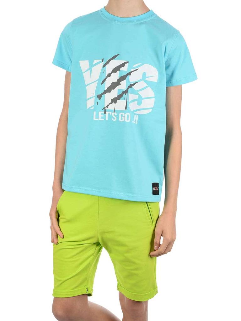 Летний комплект для мальчика Футболка YES и тканевые шорты