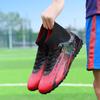 Men's High Top Soccer Boots Rubber Soft Sole Short Nail Youth Kids Soccer Shoes