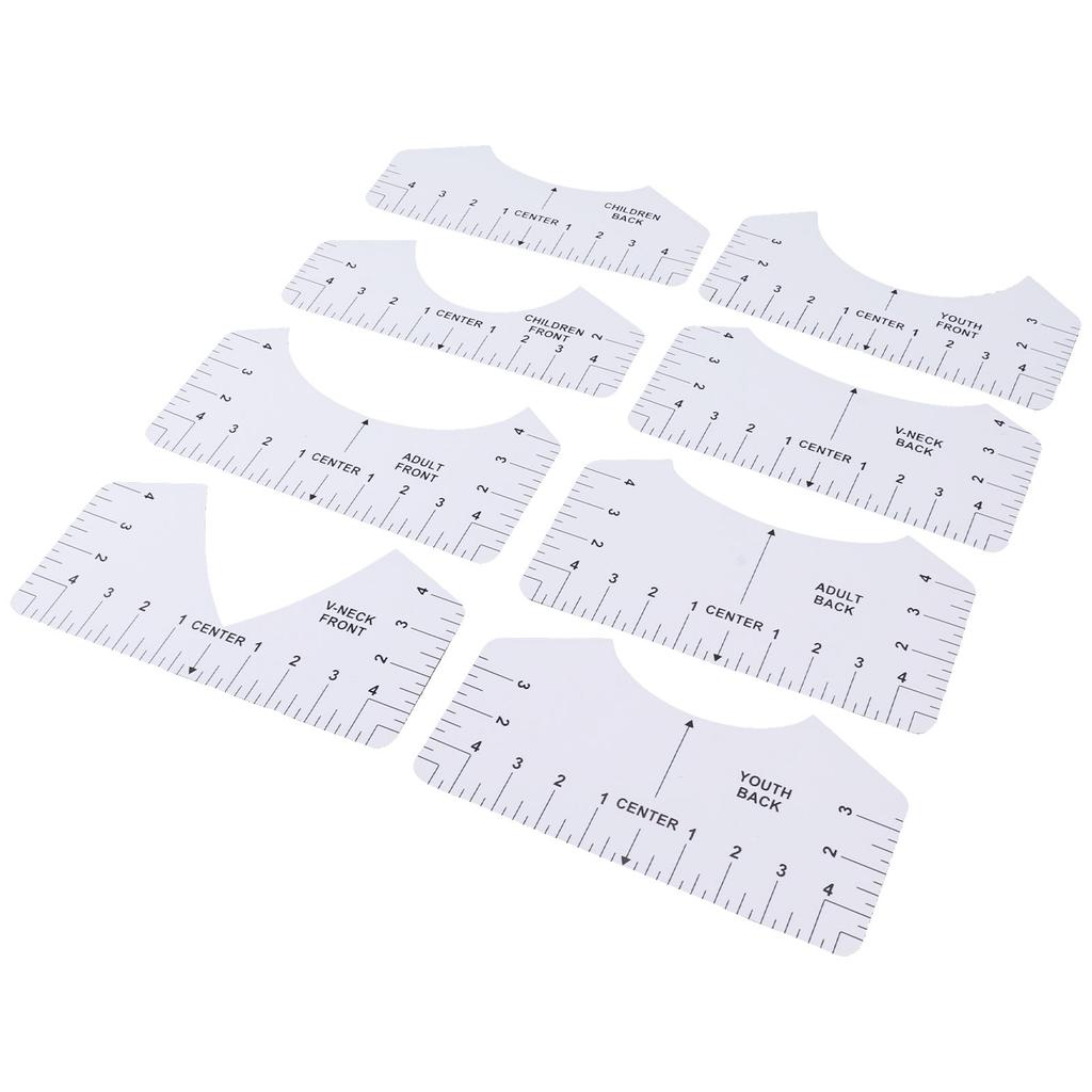 8PCS T Shirt Ruler Guide PVC Clothing Centering Design T Shirt Alignment Tool for Heat Press