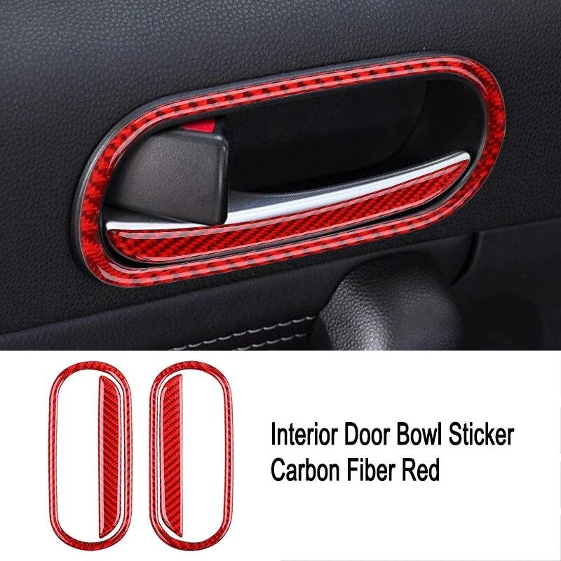 Carbon Fiber For Mazda MX-5 MX5 Miata NC 2009-2015 Car Door Handle Frame Cover Sticker Auto Door Trim Interior Accessories