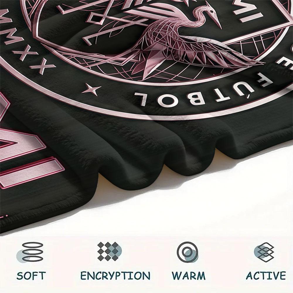1PC Inter Miami CF Patterned Flannel Blanket Suitable For All Seasons for Home Decor Warmth and Comfort Gifts Holiday Present