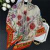 POBING Silk Cashmere Scarf Women Hand Rolled Shawls Fashion Printed Square Scarves Wraps Lady Bandana Big Hijabs Female Foulards
