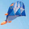 Eye-catching Blue Dolphin Kite Easy To Fly Perfect For Open Areas And Seaside
