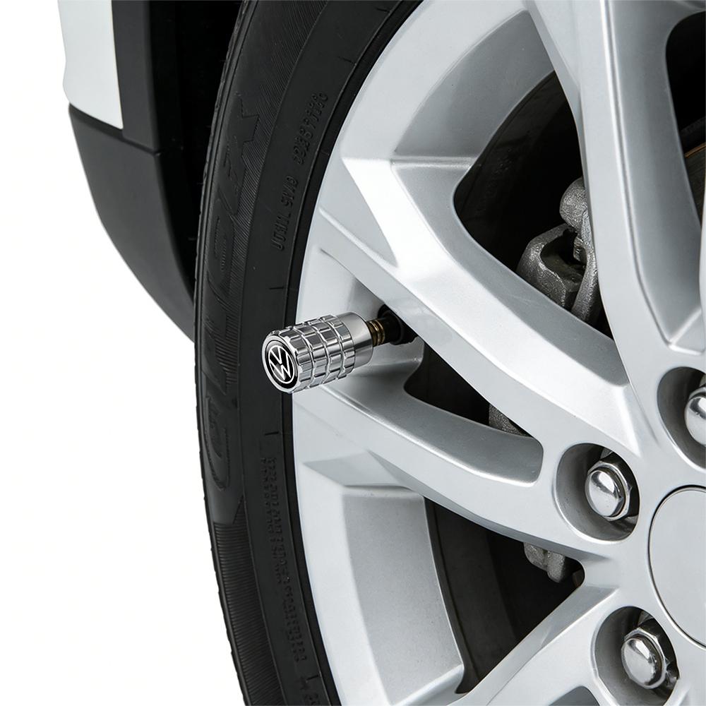 SVLHP1 4Pcs Aluminum Wheel Tire Valve Caps Dust Stem Cover Badge For Volkswagen GTI Golf Polo 6 7 Passat VW CC Tiguan T-ROC Jetta Taigo
