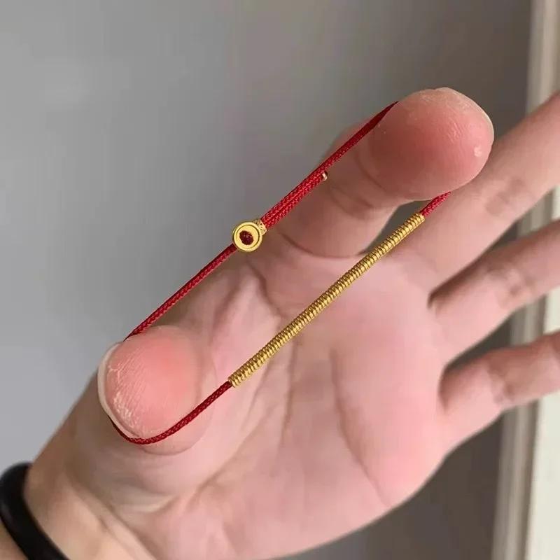 Настоящее серебро 925 пробы, круглые бусины, красная нить, браслеты-обереги для женщин, тонкие ювелирные изделия, минималистичные винтажные аксессуары