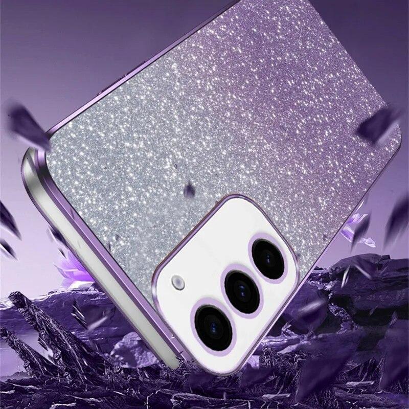 Модный блестящий чехол с градиентным покрытием для Samsung Galaxy S24 Plus S23 S22 Ultra S21 S20 FE A54 A34 A14 A15 A05S A53 A33, силиконовый чехол с блестящей задней крышкой