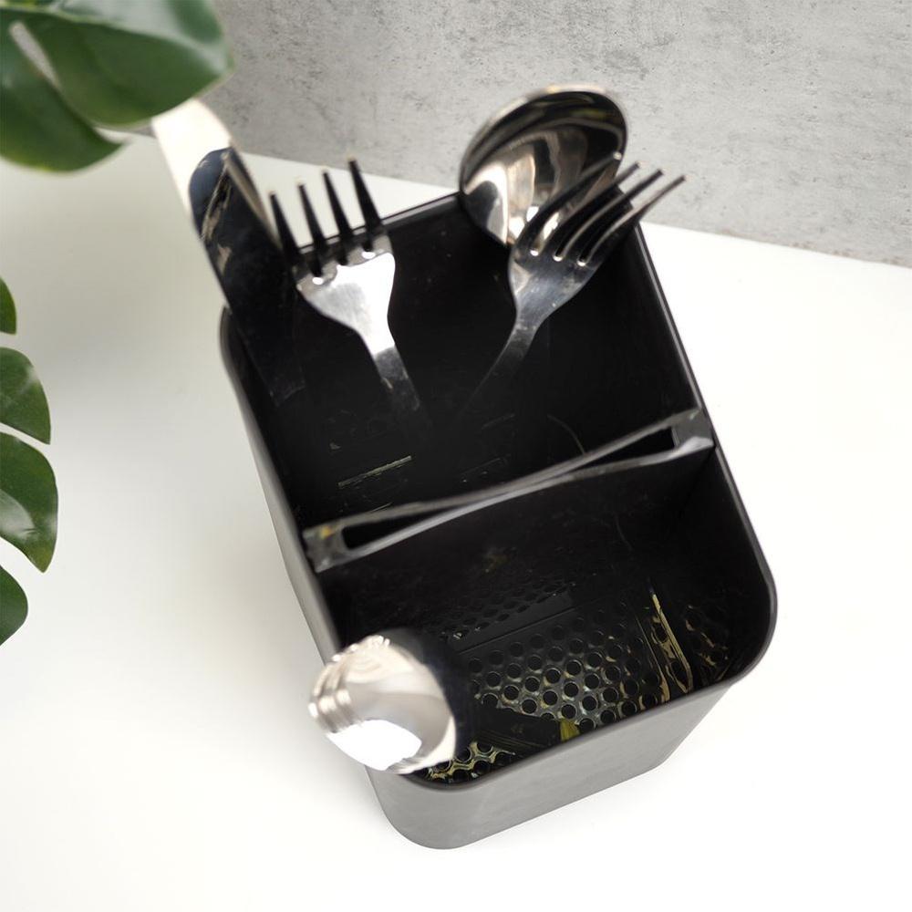 Cutlery Drainer Rack Organizer Vilde Black 14x11x16cm