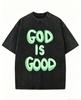 God Is Good Bubble Letter Graphic TShirt Relaxed Retro Washed Tee for Men Women Travel Daily Vacation Stylish Street Looks