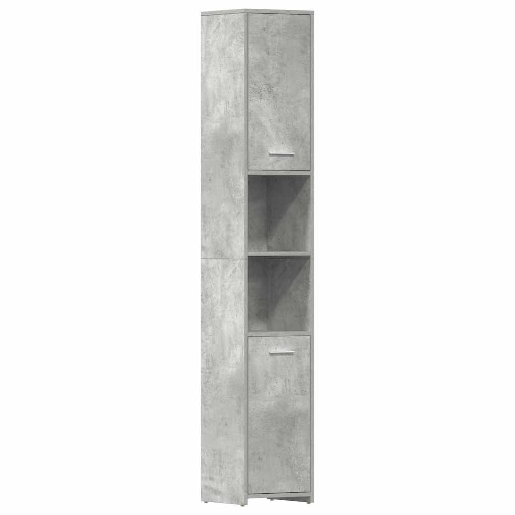 Bathroom Cabinet Concrete Grey 30 x 30 x 183.5 cm Particleboard
