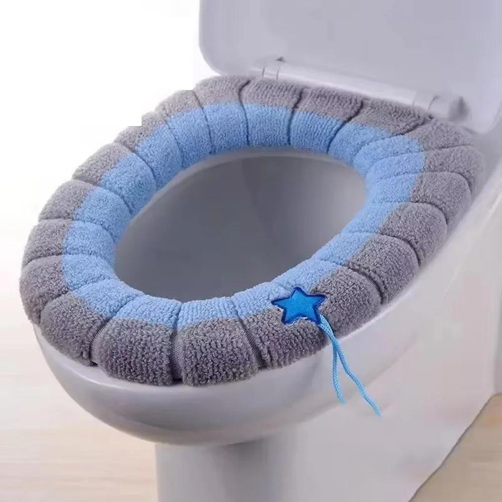 Toilet Seat Cushion Thick Seat Cover Seasonal Universal Household Toilet Seat Toilet Seat Gasket Knitted Toilet Seat Cushion New