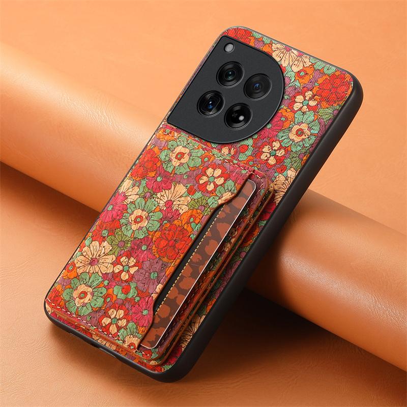 Кожаный магнитный кошелек с цветочным рисунком, чехол для телефона для Oneplus 13 12 12R 11 11R Ace 3Pro 2Pro 2V Nord3 CE3 Lite N30, чехол-держатель