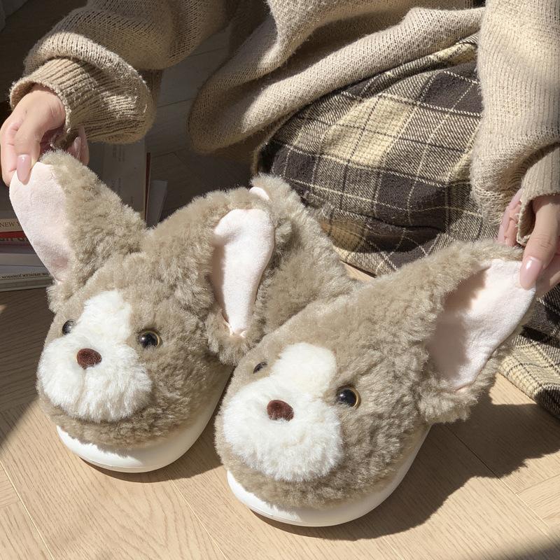 Новые мультяшные тапочки девон-рекс, зимние домашние тапочки из флиса, теплые, на толстой подошве, противоскользящие, шлепающие хлопковые тапочки
