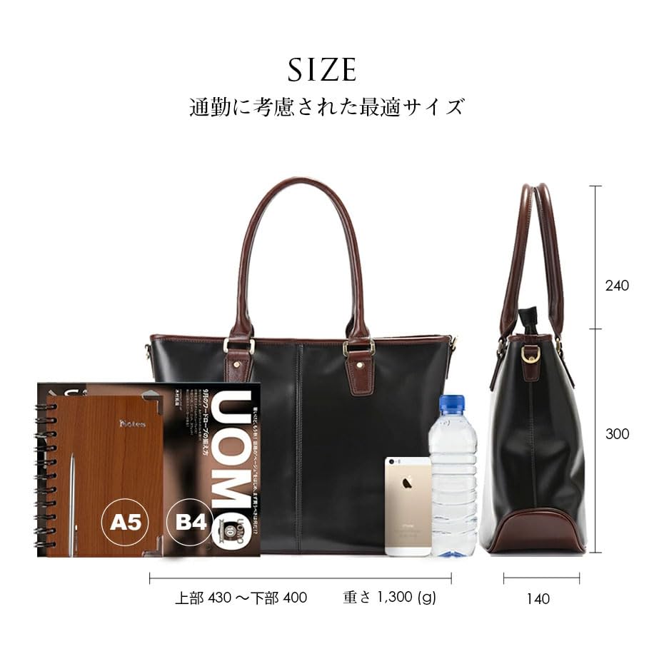 GOLDMEN GA204 Мужская деловая сумка-тоут из натуральной кожи, большой вместимости, устойчивая, формата A4B4, отделение для ноутбука, плечевой ремень продается отдельно (черный