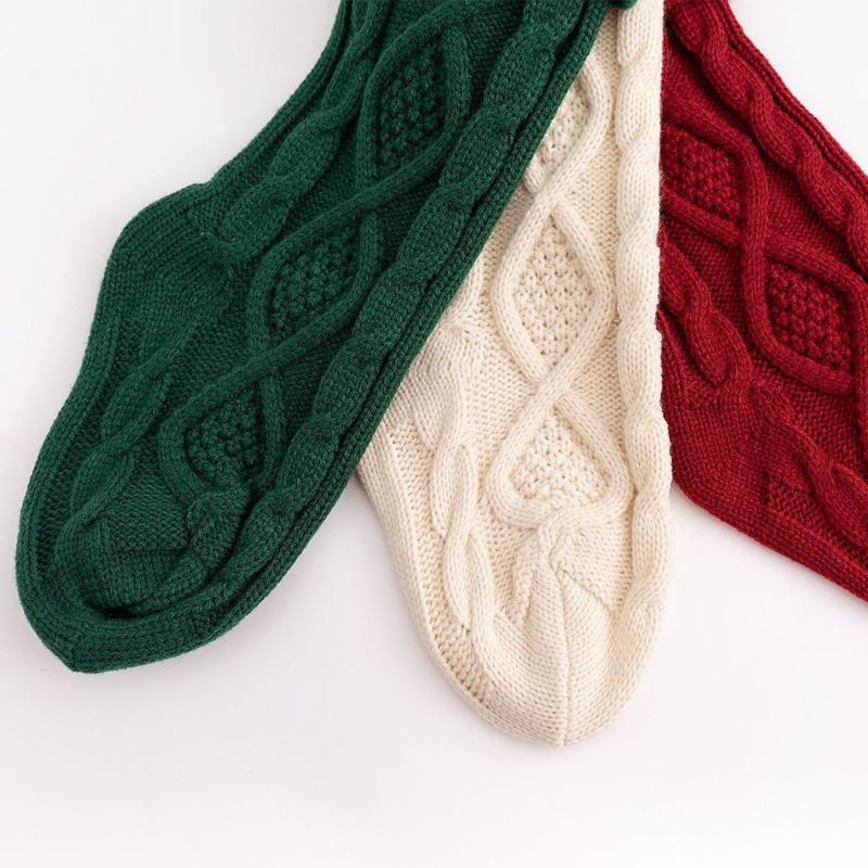 Большое 46 см вязаное шерстяное домашнее настенное украшение мешок для конфет подарочный мешок носки подвесные рождественские носки