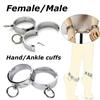 Тяжелые металлические наручники Наручники на запястья и лодыжки Запирающееся ограничение Постура Рабство Бондаж Секс-игрушки для пары Эротические игрушки Мужчина Женщина