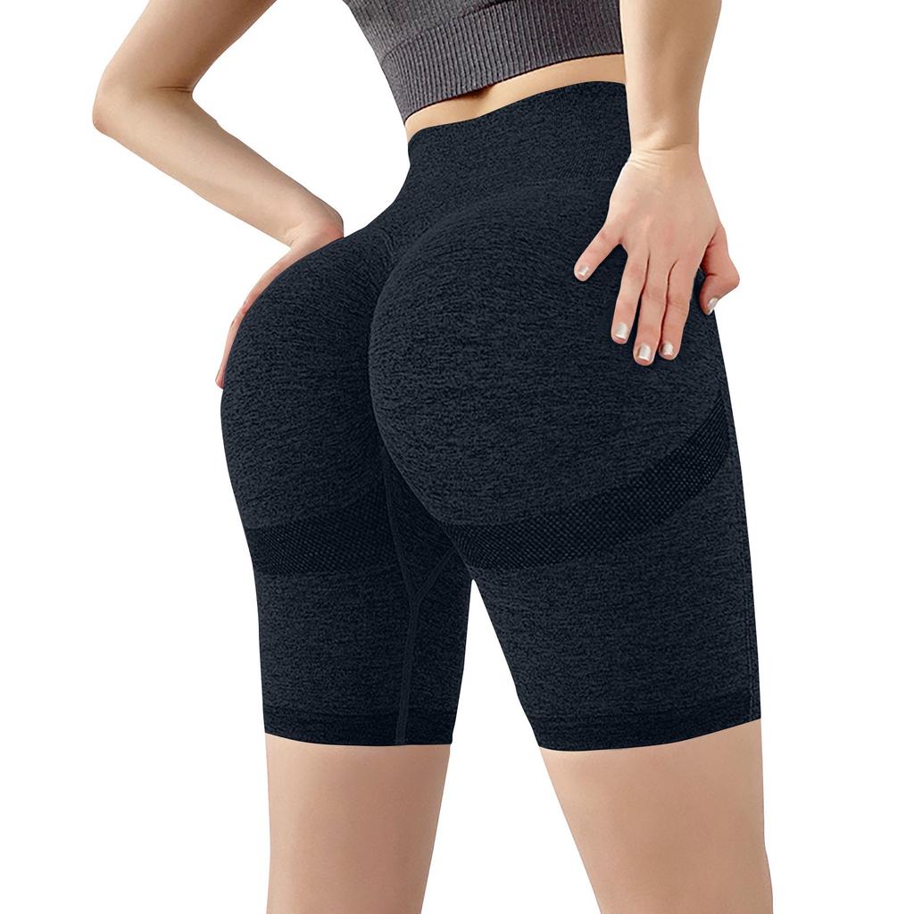 Женские шорты для йоги, высокая талия для фитнеса 5/4, дышащие и эластичные ягодицы персикового цвета, обтягивающие и быстросохнущие брюки для йоги для женщин