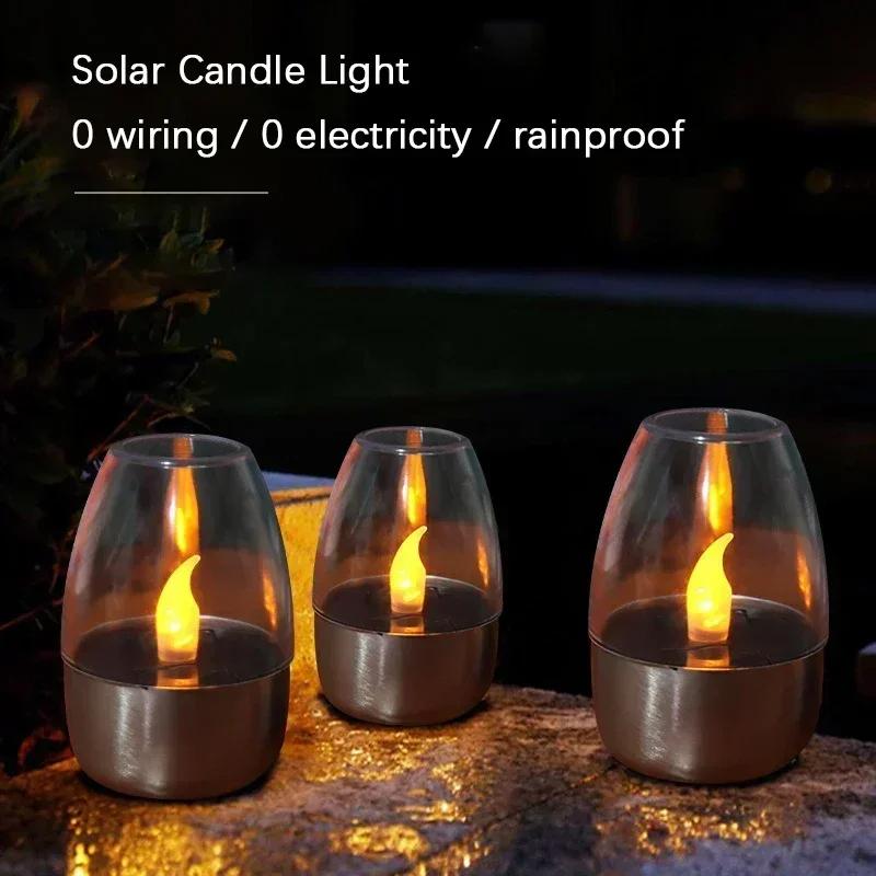4/1pcs LED Solar Candles Light Flameless Rechargeable Night Light For Party Garden Decor Outdoor Waterproof Solar Candles Lamp