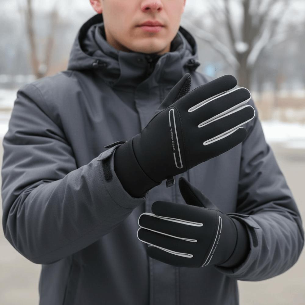 Solid Color Cycling Gloves Full Finger Sports Mittens Fashion Winter Warm Gloves  Cycling