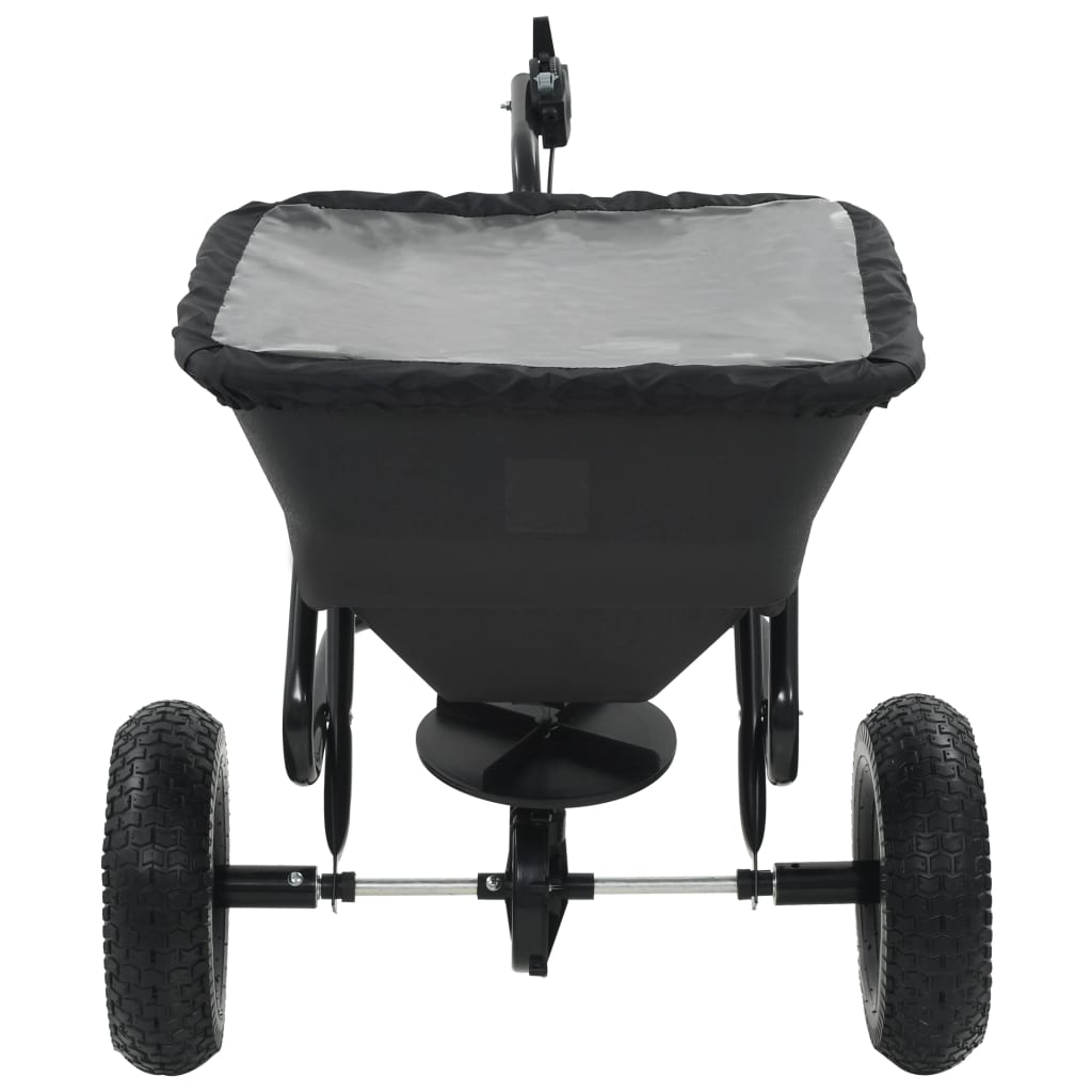 Hand operated Spreaders Salt Spreader for Pulling PVC Steel 125x74x79 cm 45 L