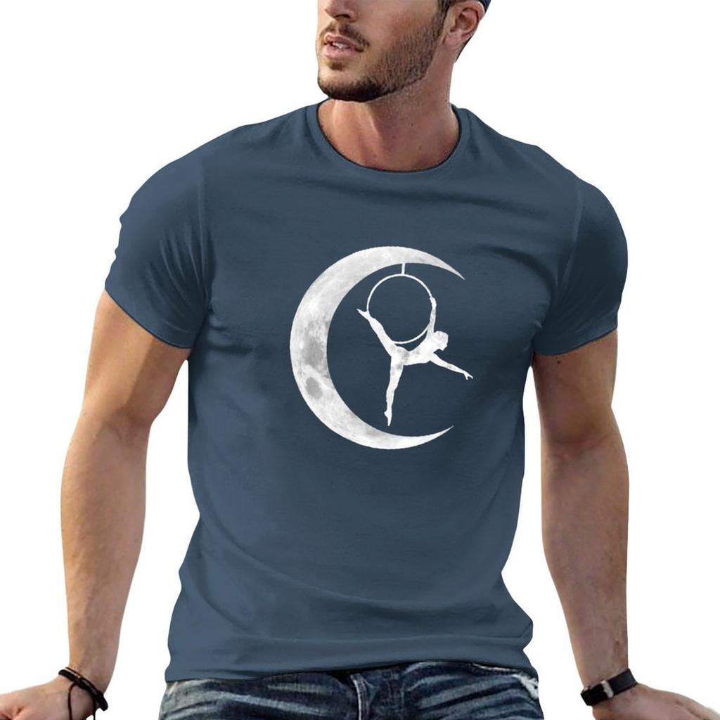 Crescent Moon Aerial Hoop Tshirt Plus Size Simple Casual Top