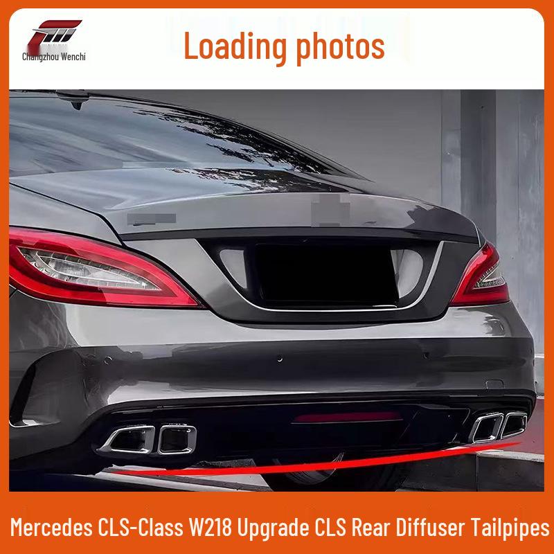 AMG CLS63 Rear Lip Exhaust Tips & Diffuser Kit for 2013-2017 Mercedes CLS-Class W218