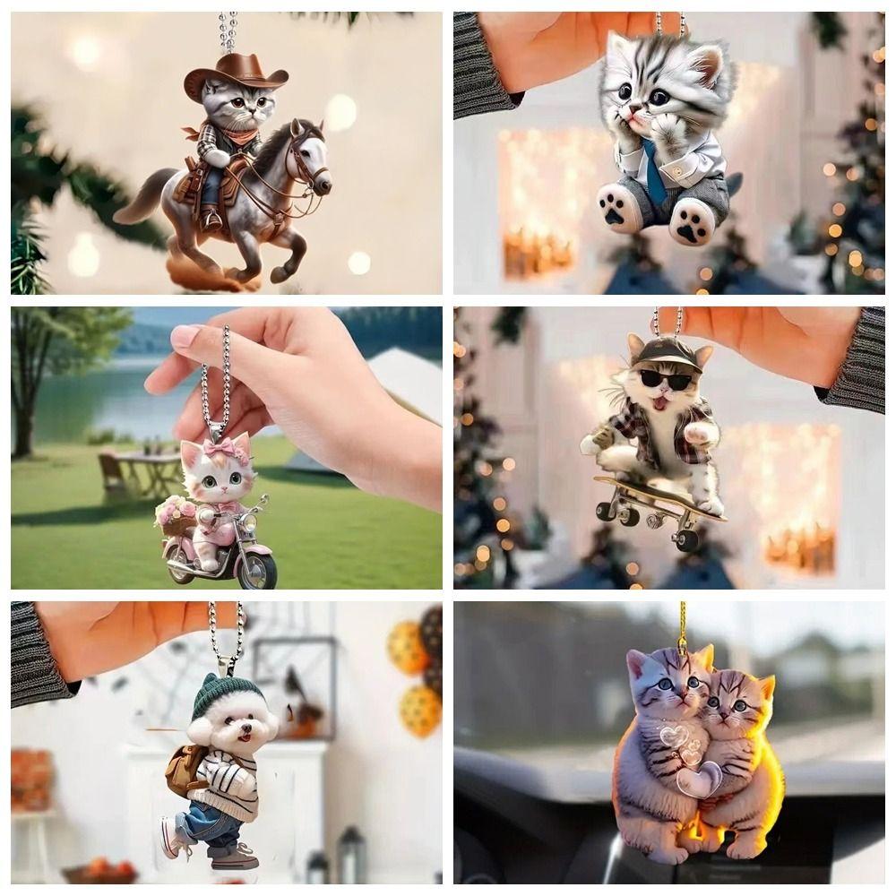 Bag Pendant Cat Key Chain Dog Car Decoration Fashion Acrylic Pendant Car Interior